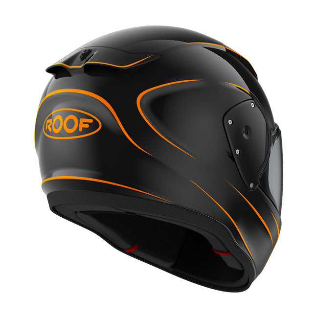 Roof RO200 Neon Helmet Black / Orange - FREE UK Shipping, FREE 365 Day Returns | Moto Central