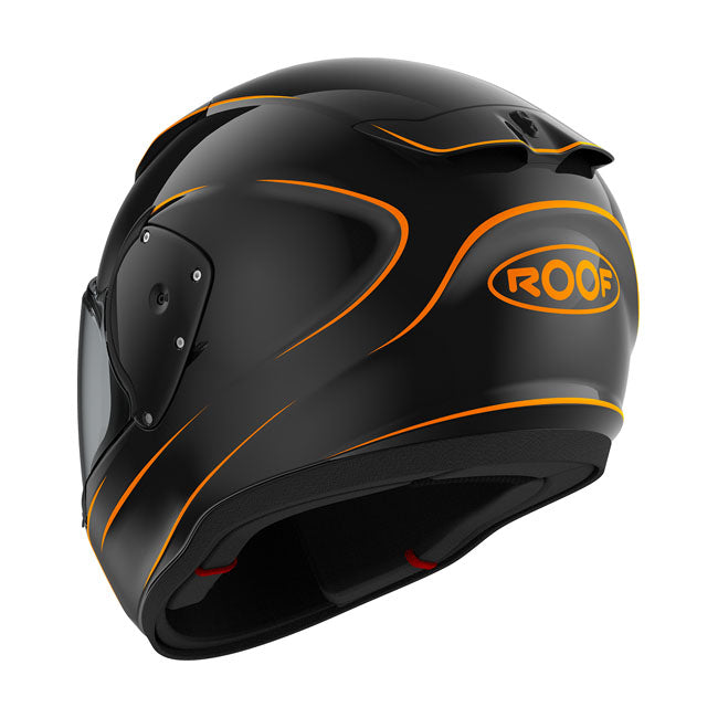 Roof RO200 Neon Helmet Black / Orange - FREE UK Shipping, FREE 365 Day Returns | Moto Central