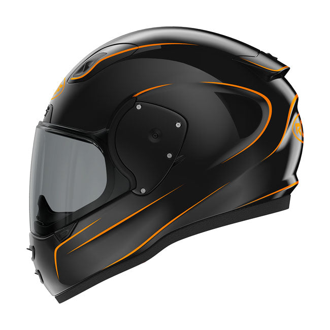 Roof RO200 Neon Helmet Black / Orange - FREE UK Shipping, FREE 365 Day Returns | Moto Central