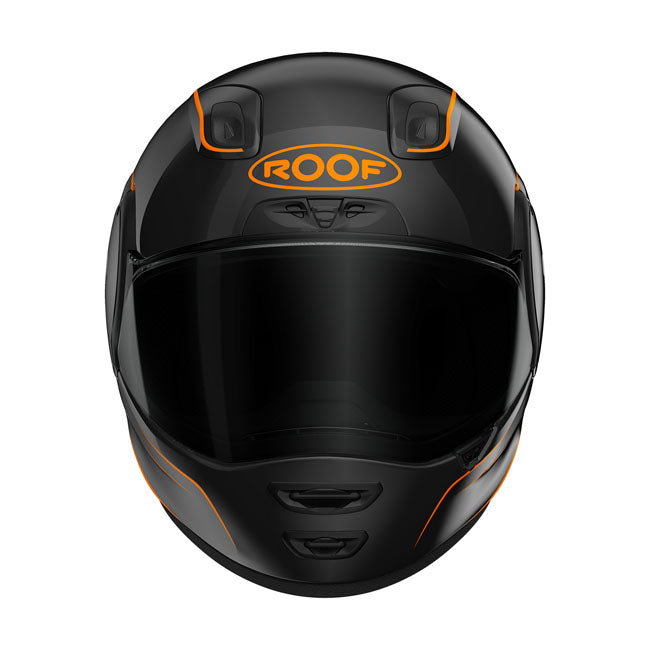 Roof RO200 Neon Helmet Black / Orange - FREE UK Shipping, FREE 365 Day Returns | Moto Central