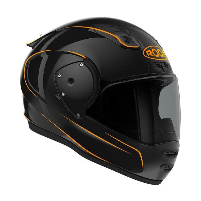 Roof RO200 Neon Helmet Black / Orange - FREE UK Shipping, FREE 365 Day Returns | Moto Central