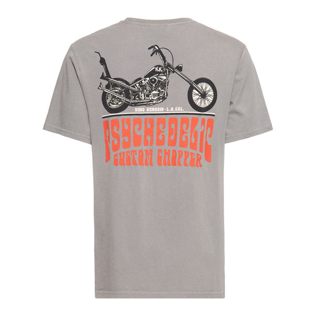 King Kerosin Psychedelic T-Shirt Charocal Grey  - FREE UK Shipping, FREE 365 Day Returns | Moto Central