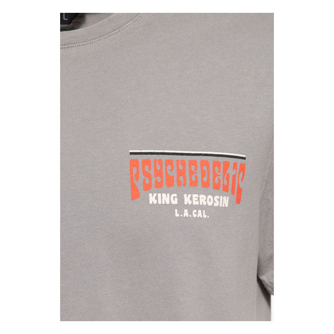 King Kerosin Psychedelic T-Shirt Charocal Grey  - FREE UK Shipping, FREE 365 Day Returns | Moto Central