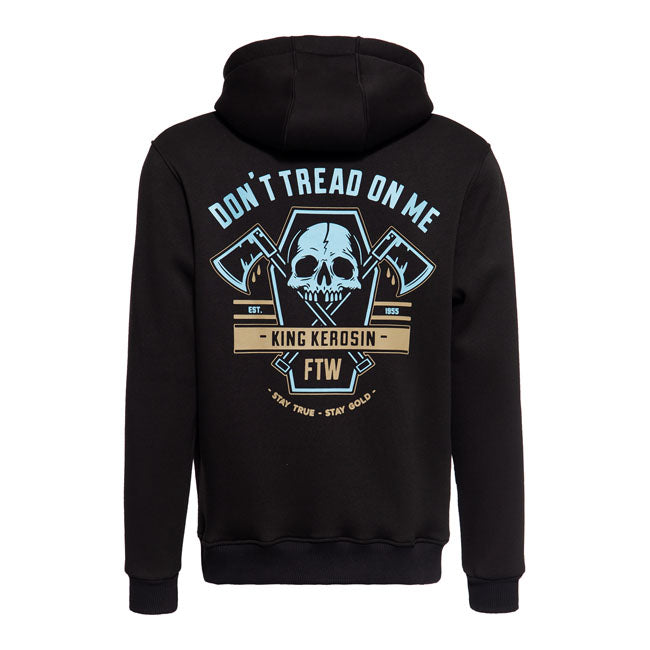 King Kerosin Don'T Tread Hoodie Black - FREE UK Shipping, FREE 365 Day Returns | Moto Central