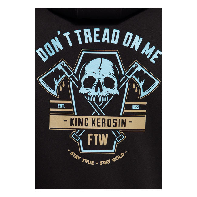 King Kerosin Don'T Tread Hoodie Black - FREE UK Shipping, FREE 365 Day Returns | Moto Central