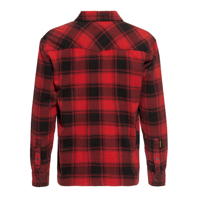 King Kerosin Acidwashed Check Shirt Black/Red  - FREE UK Delivery - Moto Central