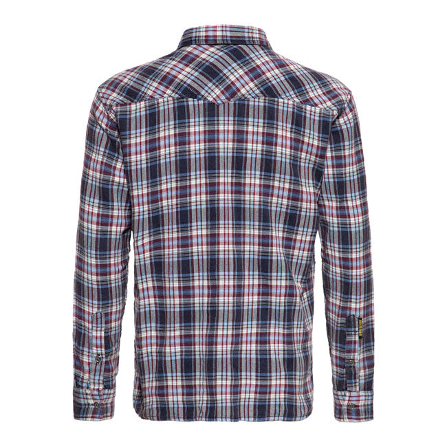 King Kerosin Acidwashed Check Shirt Navy/Bordeaux - FREE UK Shipping, FREE 365 Day Returns | Moto Central