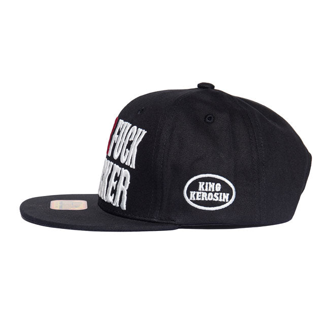 King Kerosin Never F**k A F**ker Snapback Cap - FREE UK Shipping, FREE 365 Day Returns | Moto Central