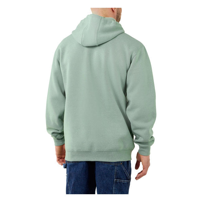 Carhartt Sleeve Logo Hoodie Jade Heather - FREE UK Shipping, FREE 365 Day Returns | Moto Central