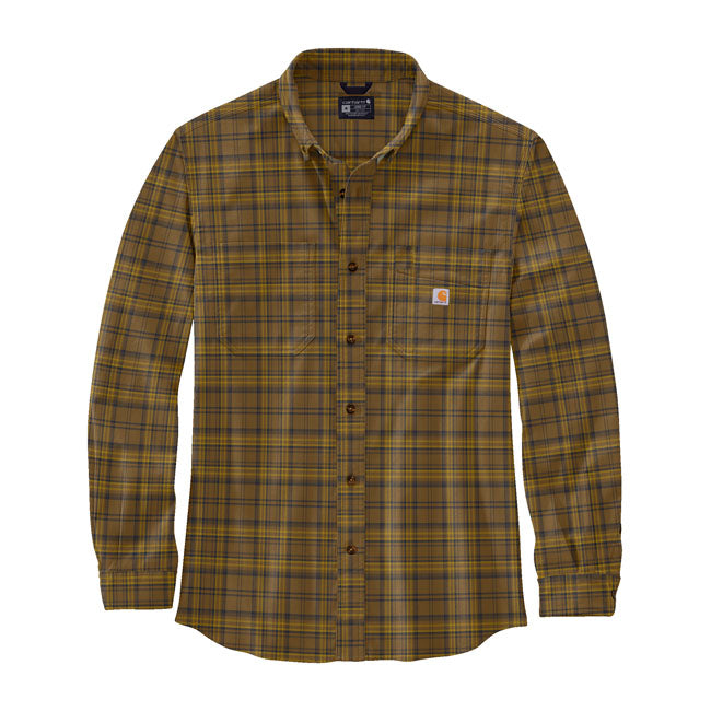 Carhartt Flannel Plaid Shirt Oak Brown - FREE UK Shipping, FREE 365 Day Returns | Moto Central