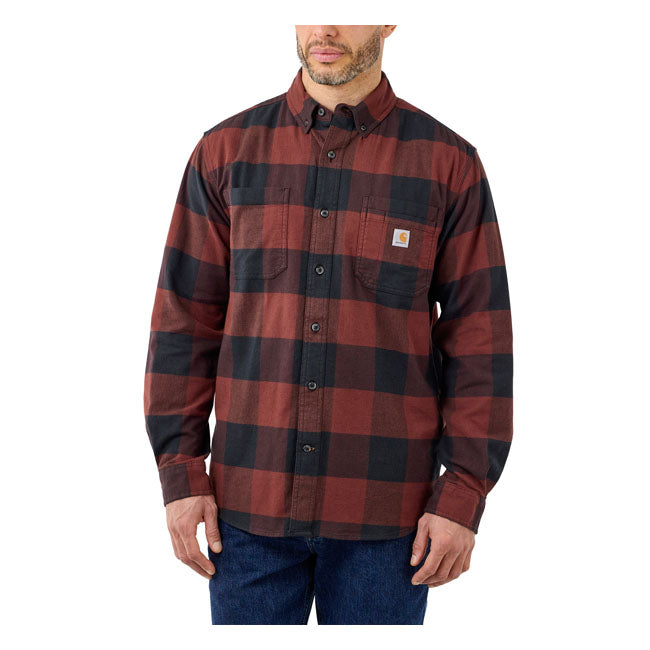 Carhartt Flannel Plaid Shirt Mineral Red  - FREE UK Delivery - Moto Central