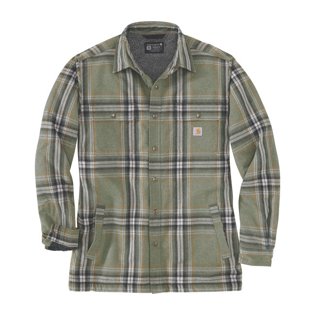 Carhartt Sherpa Lined Flannel Plaid Shirt Basil