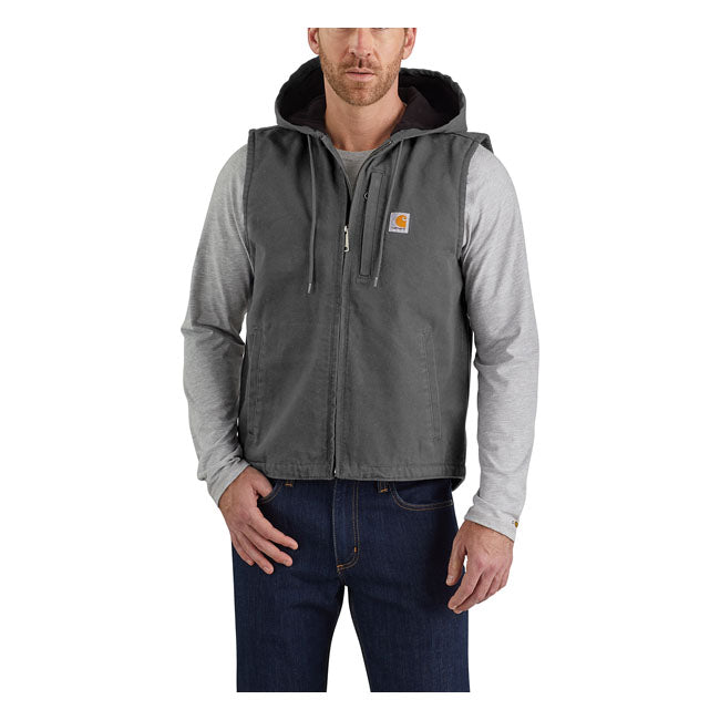 Carhartt Fleece-Lined Hooded Vest Gravel