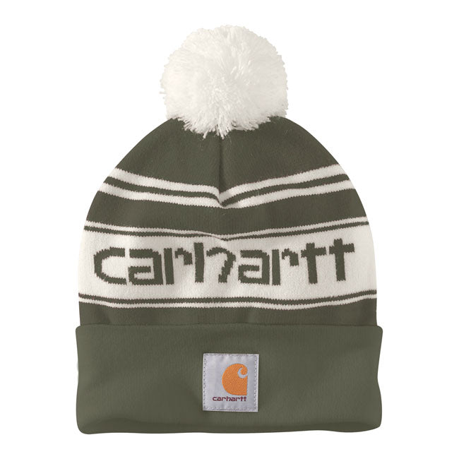 Carhartt Pom-Pom Logo Beanie Arborvitae  - FREE UK Delivery - Moto Central