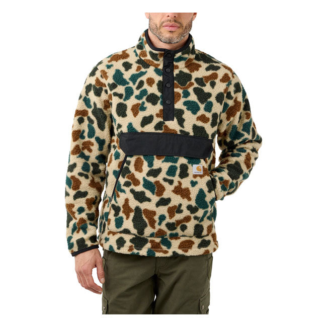 Carhartt Fit Fleece Pullover Duck Camo - FREE UK Shipping, FREE 365 Day Returns | Moto Central