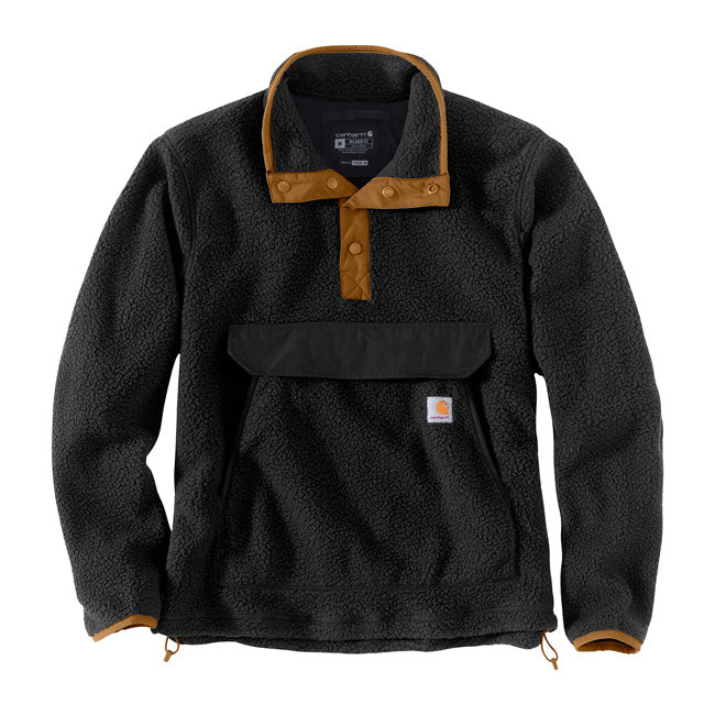 Carhartt Fit Fleece Pullover Black - FREE UK Shipping, FREE 365 Day Returns | Moto Central