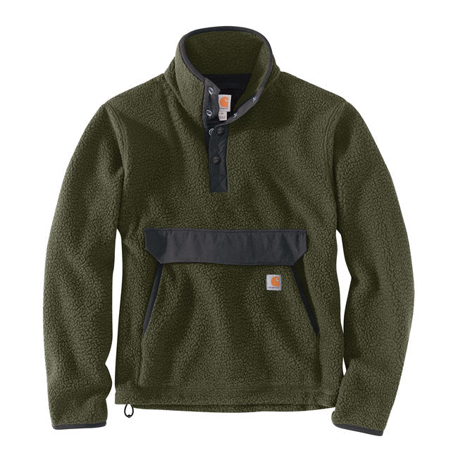 Carhartt Fit Fleece Pullover Basil Heather  - FREE UK Shipping, FREE 365 Day Returns | Moto Central