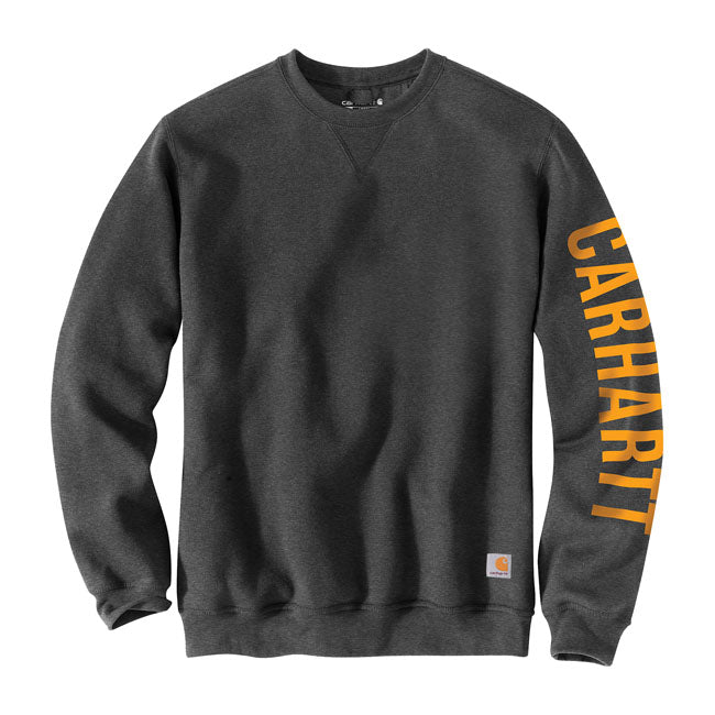 Carhartt Logo Sweatshirt Carbon Heather - FREE UK Shipping, FREE 365 Day Returns | Moto Central