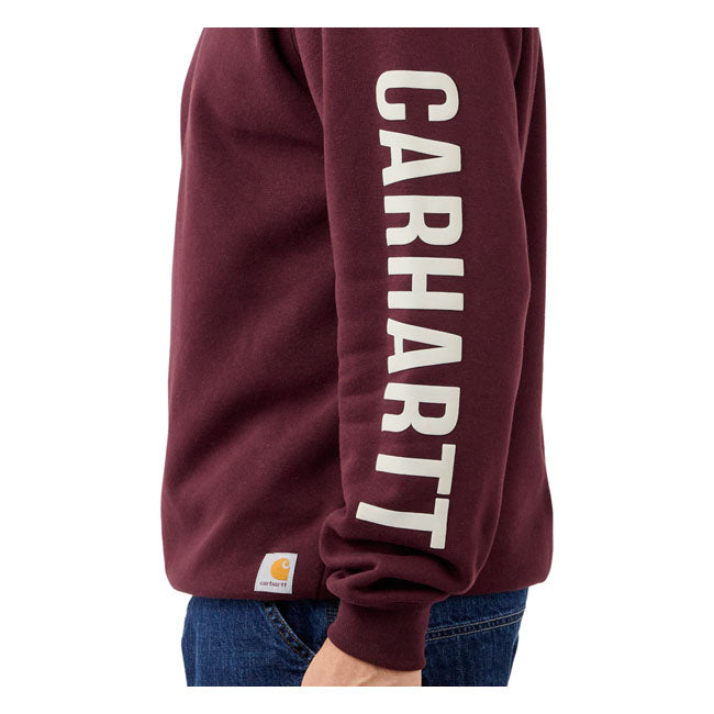 Carhartt Logo Sweatshirt Port - FREE UK Shipping, FREE 365 Day Returns | Moto Central