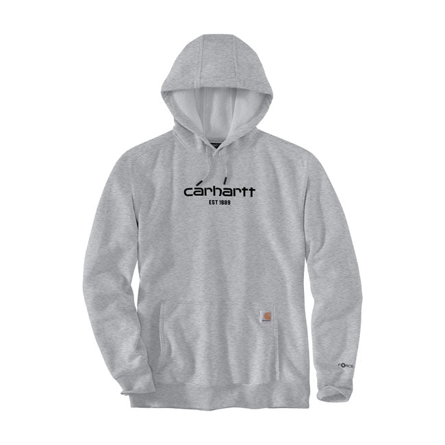 Carhartt Logo Graphic Hoodie Asphalt Heather - FREE UK Shipping, FREE 365 Day Returns | Moto Central