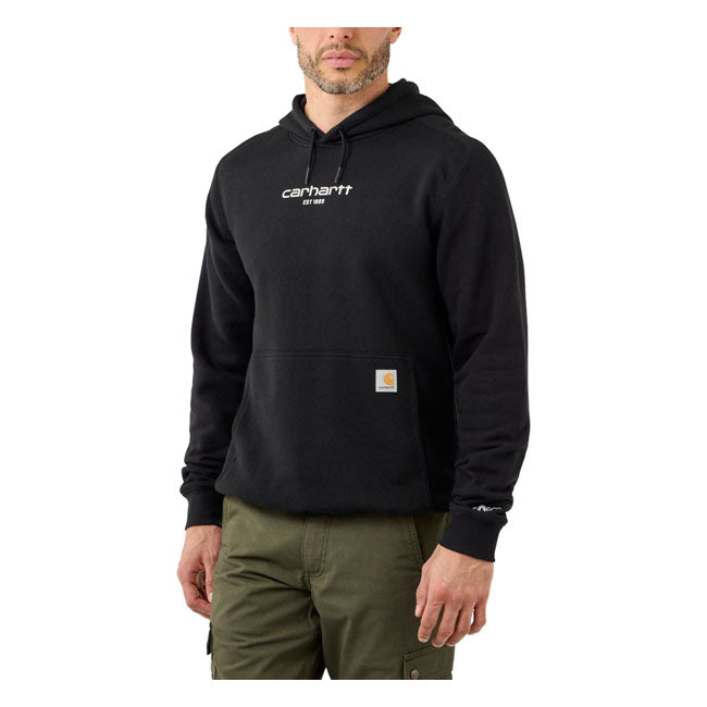 Carhartt Logo Graphic Hoodie Black - FREE UK Shipping, FREE 365 Day Returns | Moto Central