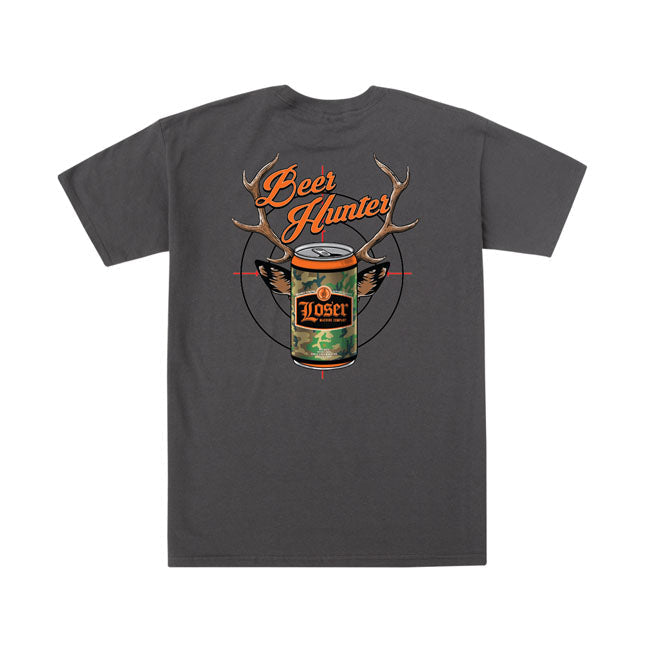 Loser Machine Beer Hunter T-Shirt Charcoal