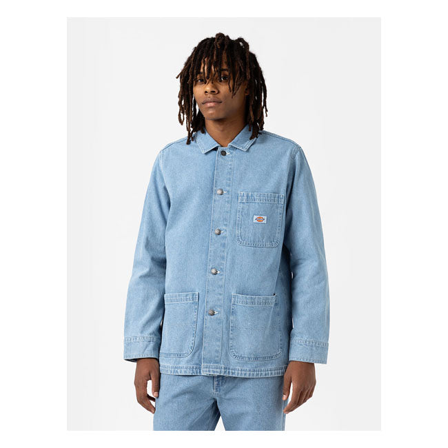 Dickies DC Chore Jacket Light Wash Denim - FREE UK Shipping, FREE 365 Day Returns | Moto Central