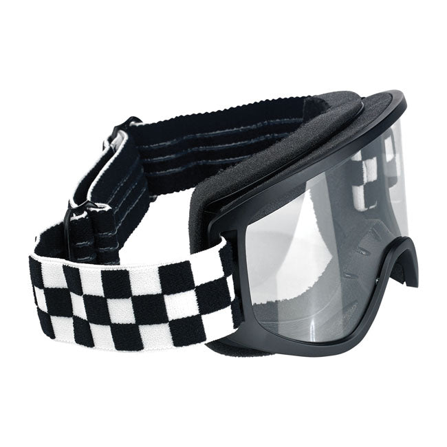 Biltwell Moto 2.0 Checkers Goggles Black / White - FREE UK Shipping, FREE 365 Day Returns | Moto Central