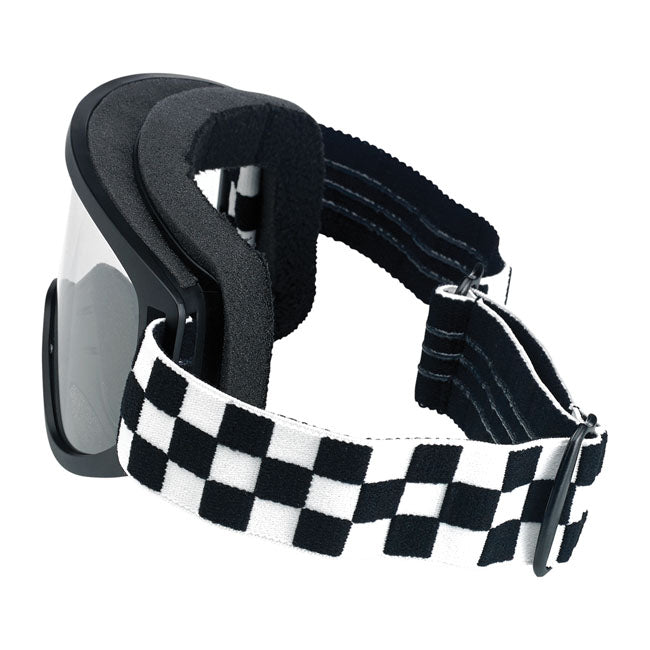 Biltwell Moto 2.0 Checkers Goggles Black / White - FREE UK Shipping, FREE 365 Day Returns | Moto Central