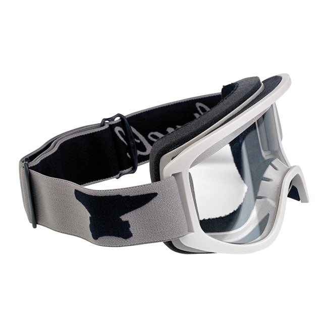 Biltwell Moto 2.0 Script Goggles Titanium - FREE UK Shipping, FREE 365 Day Returns | Moto Central