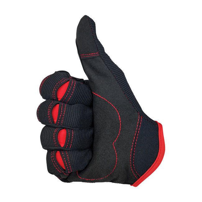 Biltwell Moto Gloves Black / Red - FREE UK Shipping, FREE 365 Day Returns | Moto Central