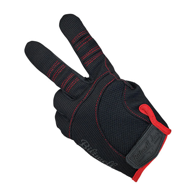 Biltwell Moto Gloves Black / Red - FREE UK Shipping, FREE 365 Day Returns | Moto Central