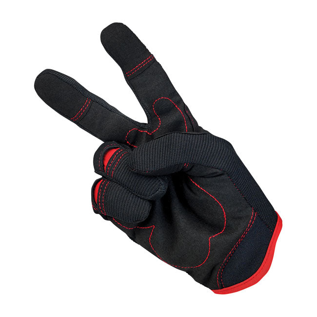 Biltwell Moto Gloves Black / Red - FREE UK Shipping, FREE 365 Day Returns | Moto Central