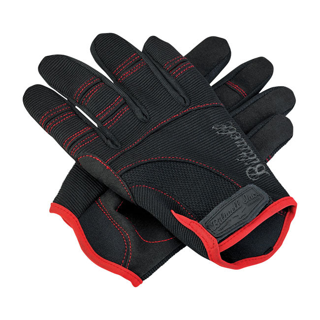 Biltwell Moto Gloves Black / Red - FREE UK Shipping, FREE 365 Day Returns | Moto Central