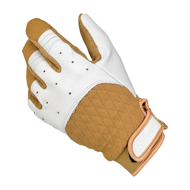 Biltwell Bantam Gloves White / Tan  - FREE UK Delivery - Moto Central