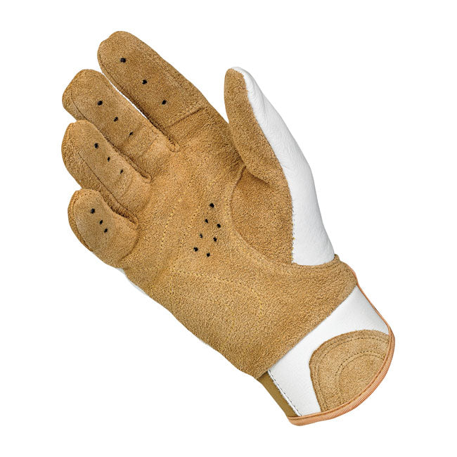 Biltwell Bantam Gloves White / Tan  - FREE UK Delivery - Moto Central