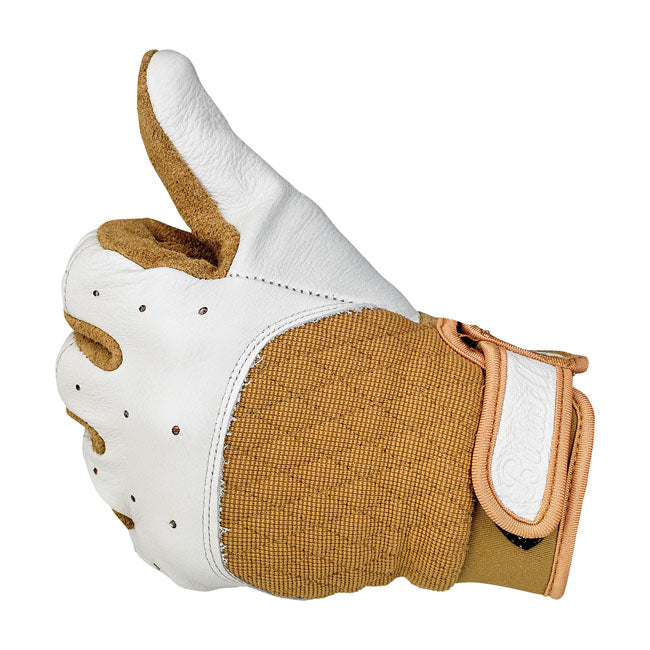 Biltwell Bantam Gloves White / Tan  - FREE UK Delivery - Moto Central