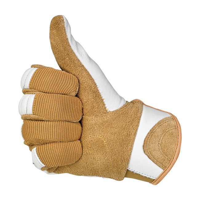 Biltwell Bantam Gloves White / Tan  - FREE UK Delivery - Moto Central