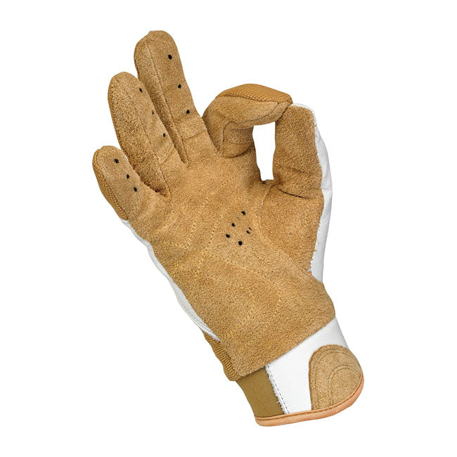 Biltwell Bantam Gloves White / Tan  - FREE UK Delivery - Moto Central