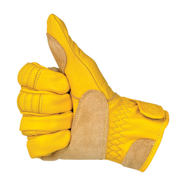 Biltwell Work Gloves Gold - FREE UK Shipping, FREE 365 Day Returns | Moto Central