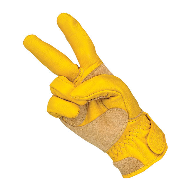 Biltwell Work Gloves Gold - FREE UK Shipping, FREE 365 Day Returns | Moto Central