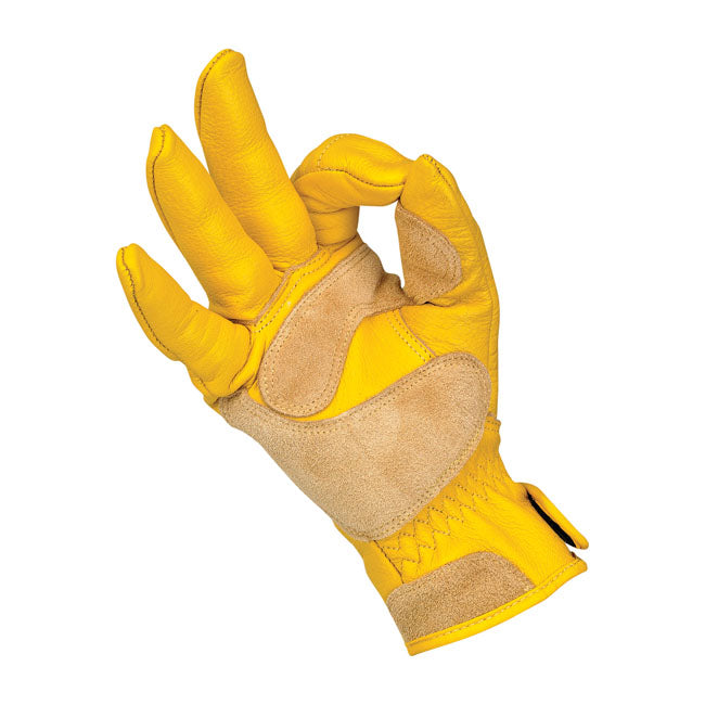 Biltwell Work Gloves Gold - FREE UK Shipping, FREE 365 Day Returns | Moto Central