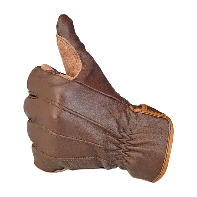 Biltwell Work Gloves Chocolate - FREE UK Shipping, FREE 365 Day Returns | Moto Central