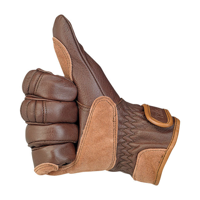 Biltwell Work Gloves Chocolate - FREE UK Shipping, FREE 365 Day Returns | Moto Central