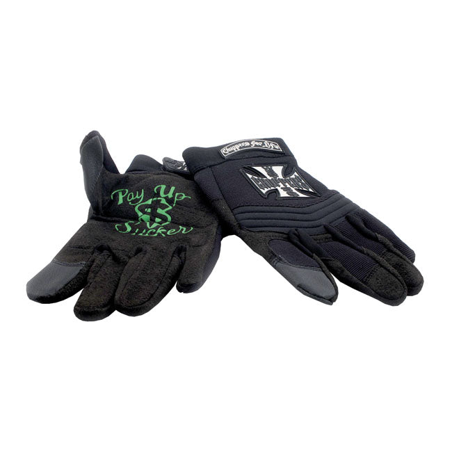 West Coast Choppers Riding Gloves Black  - FREE UK Shipping, FREE 365 Day Returns | Moto Central