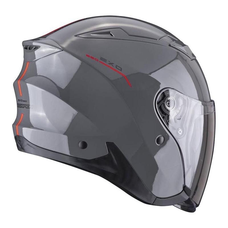 Scorpion EXO 230 SR Open Face Helmet Cement Grey / Red