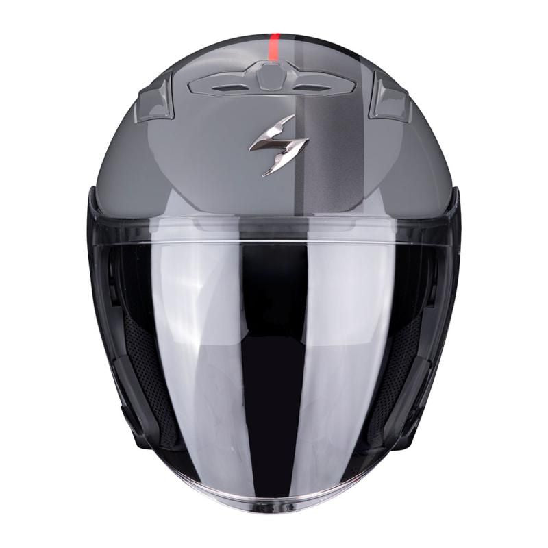 Scorpion EXO 230 SR Open Face Helmet Cement Grey / Red