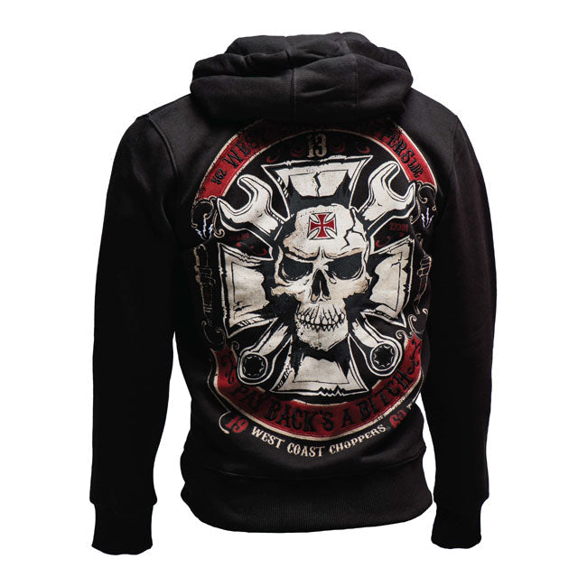 West Coast Choppers Mechanic Zip Hoodie Black - FREE UK Shipping, FREE 365 Day Returns | Moto Central