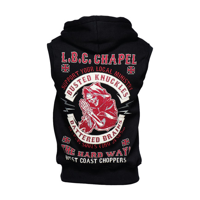 West Coast Choppers Chapel Sleeveless Hoodie Black