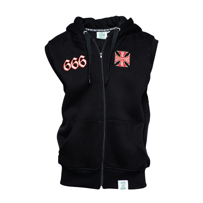 West Coast Choppers Chapel Sleeveless Hoodie Black